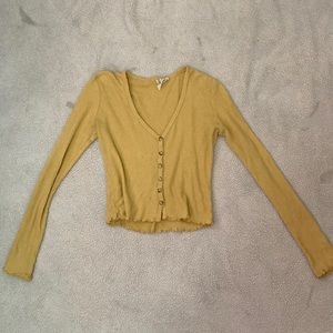 Yellow cropped cardigan